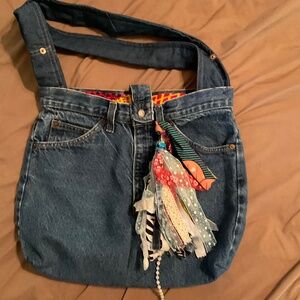 Boho Handmade Denim Bag – Fully Lined with Plenty of Pockets